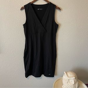 Woolrich Black Sleeveless V Neck Athleisure Stretchy Dress Size M